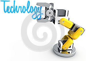 Robotic arm holding Technology word