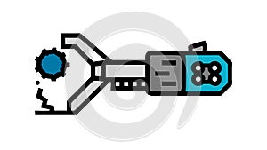 Robotic Arm: Industrial Automation with Digital Tech Integration, vector design Generative AI