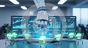 AI Analyzing E-commerce Data and Sales Growth