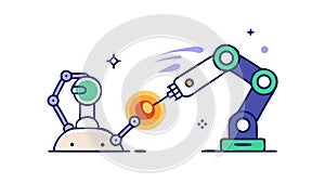 Robotic Arm Interface, Interactive Tech Control, vector design Generative AI