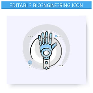 Robotic arm line icon. Editable illustration