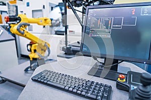 Robotic Arm modern industrial technology. Automated production c