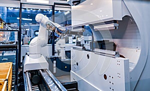 Robotic Arm modern industrial technology. Automated production c