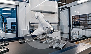 Robotic Arm modern industrial technology. Automated production c