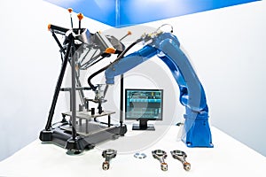 Robotic Arm modern industrial technology. Automated production c