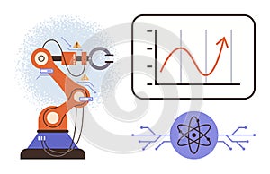 Robotic Arm Operating with Data Analysis and Technology Concept