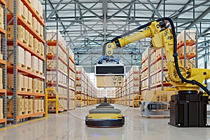 Robotic arm for packing with producing and maintaining logistics systems