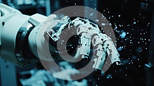 Robotic arm performing complex task in manufacturing plant