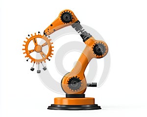 Robotic arm with precision tools white background