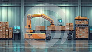 Robotic Arm in Warehouse for Efficient Material Handling and Automation Process