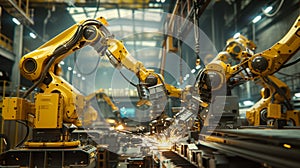 the industrial robotic arms.AI generated image photo
