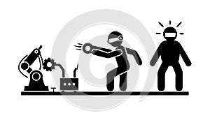 Robotic Assistance Human-Robot Interaction - Tech Support, vector design Generative AI