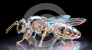 Robotic Bee Concept in Futuristic Design. Mechanical Insect. Innovation,bio-engineering and environmental technology