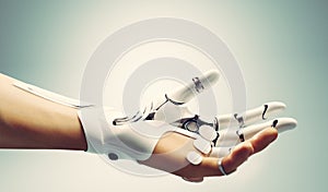 Robotic bionic hand connected with human hand