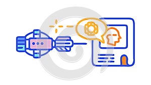 Robotic Brain: AI and Cognitive Technology, vector design Generative AI