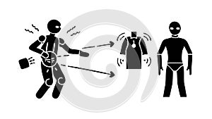 Robotic combat, symbolizing future warfare and advanced tech, vector design Generative AI