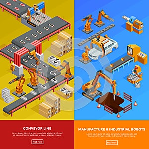 Robotic Conveyor Line 2 Isometric Banners photo