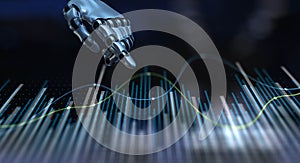 Robotic Data Interaction with Advanced Analytics Visualization. 3d render