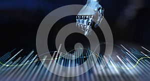 Robotic Data Interaction with Advanced Analytics Visualization. 3d render