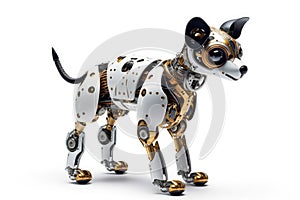 A robotic dog on a white background. Futuristic advancements. Generative AI
