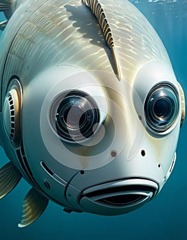 Robotic Fish in Ocean photo