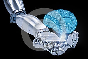 Robotic hand with ai brain