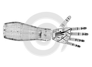 Robotic hand Architect Blueprint - isolated