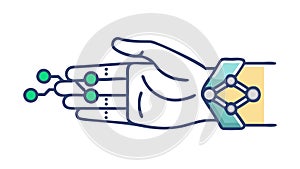 Robotic Hand Cybernetic Prosthesis Advanced Technology Vector, vector design Generative AI