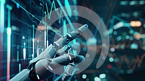 The robotic hand and data.AI generated image