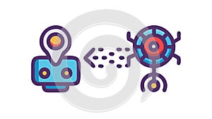 Robotic Hand Data: AI Integration Tech Innovation. vector design Generative AI