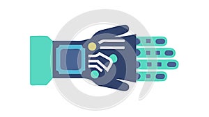 Robotic Hand Digital Interface, Futuristic Technology, vector design Generative AI