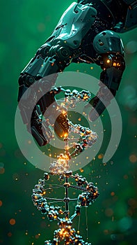 Robotic Hand Engineering a Glowing DNA Strand