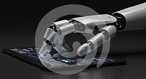 AI Robotic Hand on Tablet