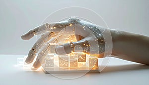 AI Robot Hand Building a Smart Digital Future