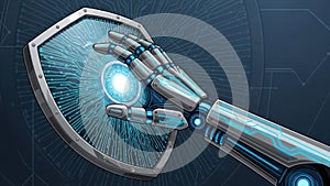 Robot Hand Touching Circuit Board Shield.