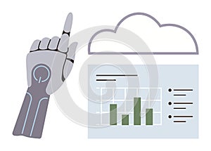 Robotic Hand Interacting with Cloud-Based Data Visualization Dashboard