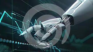 The robotic hand and data.AI generated image