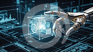 Robotic Hand Interacting with Digital Cube and Data Interface