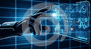 AI Technology Interface Showcasing Futuristic Innovation Digital Transformation Automation And Machine Learning