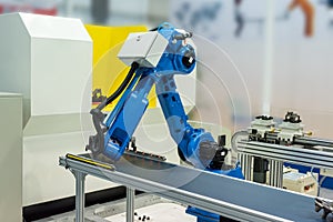 Robotic hand machine tool at factory