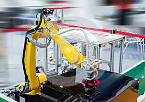 Robotic hand machine tool at industrial factory