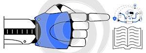 Robotic Hand Pointing Towards AI-Powered Automation and Open Book Concept