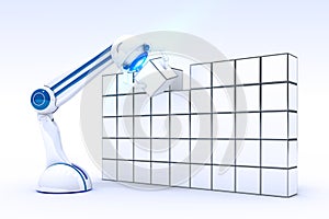 Robotic hand with two cubes