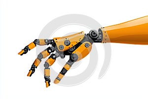 Robotic hand white isolate background