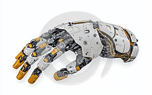 Robotic hand white isolate background