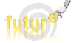 Robotic hand and word Future