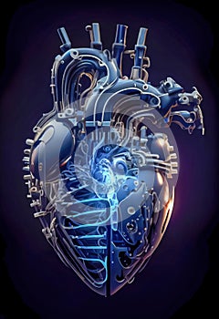 Robotic heart of mechanical mechanism. the generative.