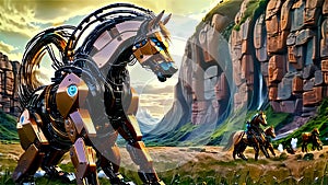 Robotic Horse in Epic Landscape