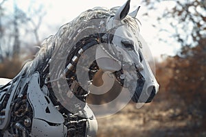 The robotic horse. Generative AI image.