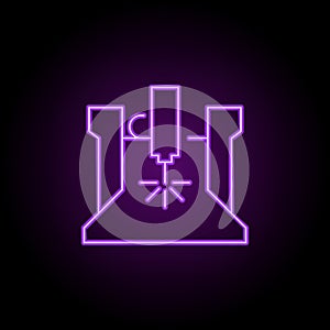 Robotic icon. Elements of Laser in neon style icons. Simple icon for websites, web design, mobile app, info graphics